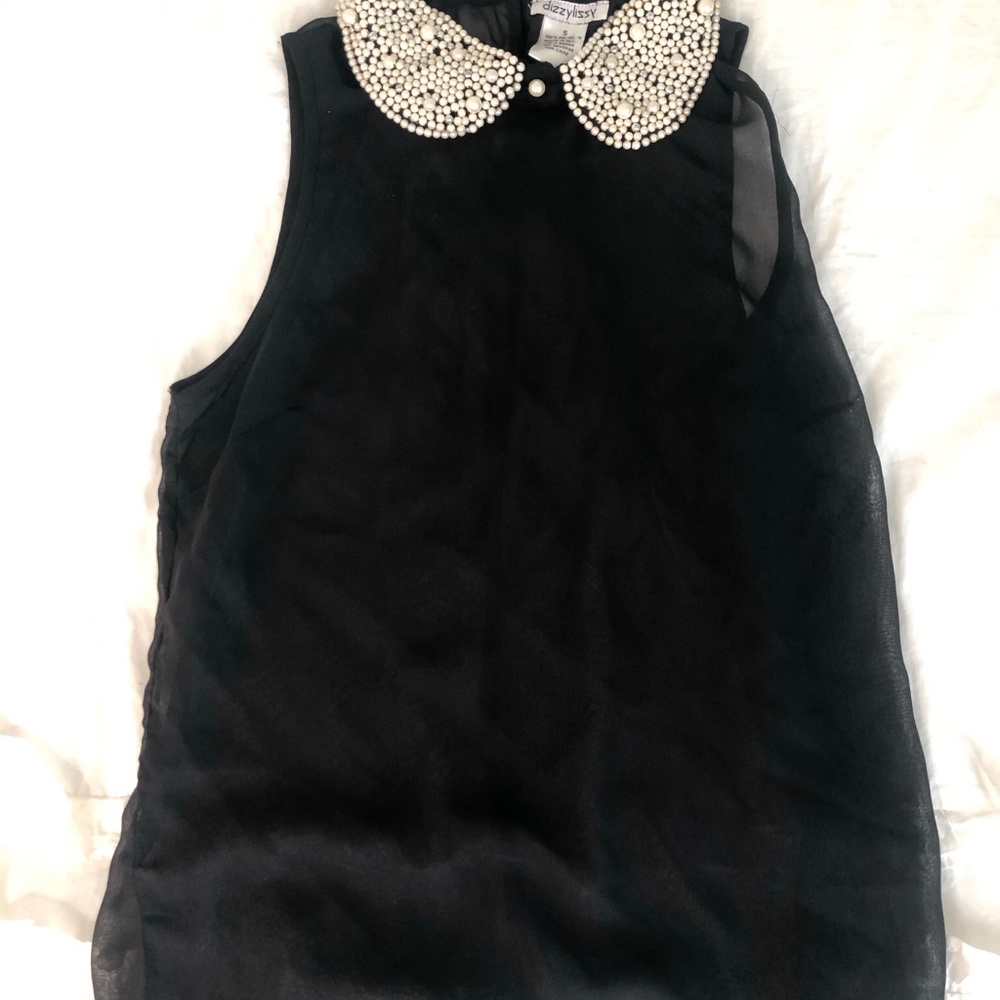 Dizzy Lizzi charming black blouse size s